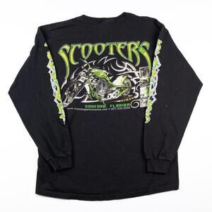 Vintage Y2K Scooters Performance Motorcycle Long Sleeve T-Shirt Mens Large Biker